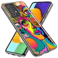 thumbnail image 2 of MUNDAZE Samsung Galaxy A52 Shockproof Clear Hybrid Protective Phone Case Neon Psychedelic Hippie One Eye Pop Art Cover, 2 of 5