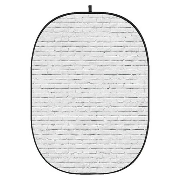 Glow CBA-WB0002 5x6.5' Fabric Collapsible Backdrop, Brick Wall