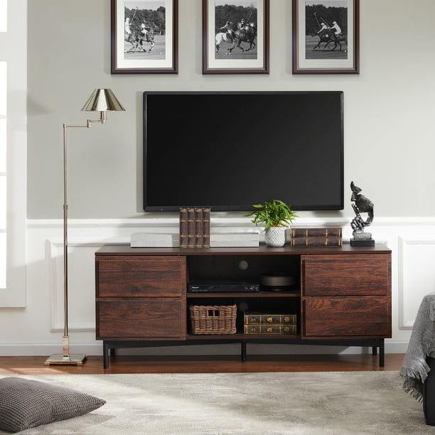 Wampat Mid Century Modern Wood Tv Stand, How To Decorate Your Tv Cabinet