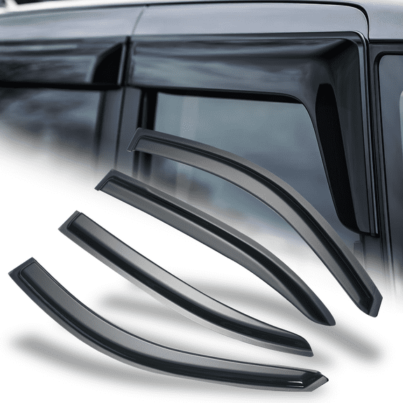 M-AUTO 4Pcs Set Window Visor Deflector Sun Rain Guard Smoke Tinted Outside Mount for 2008-2012 Honda Accord