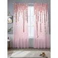 thumbnail image 2 of Pink Glowing Fluid Sheer Curtains 96 Inch Length 2 Panels Set, Romantic Modern Droplet Voile Window Treatment Semi Sheer Long Curtains Drapes for Bedroom/Living Room/Kitchen 52"x96"x2, 2 of 7