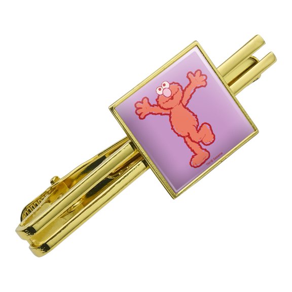 Sesame Street Elmo Distressed Square Tie Bar Clip Clasp Tack- Silver or Gold