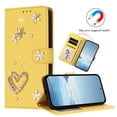 thumbnail image 5 of Leather For Samsung Galaxy S26 Ultra 5G Case Double Layered Heart-shaped Flower Flip Wallet Leather Case, Card Holder Magnetic Closure  Phone Cases Cover With Hand Strap,Yellow, 5 of 8
