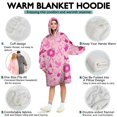 thumbnail image 5 of Wearable Oversized Blanket,Pink Breast Cancer Wearable Blanket Hoodie for Adults,Cozy Hooded Blankets with Super Pockets,Super Warm Fuzzy Pullover for Women & Men, 5 of 6