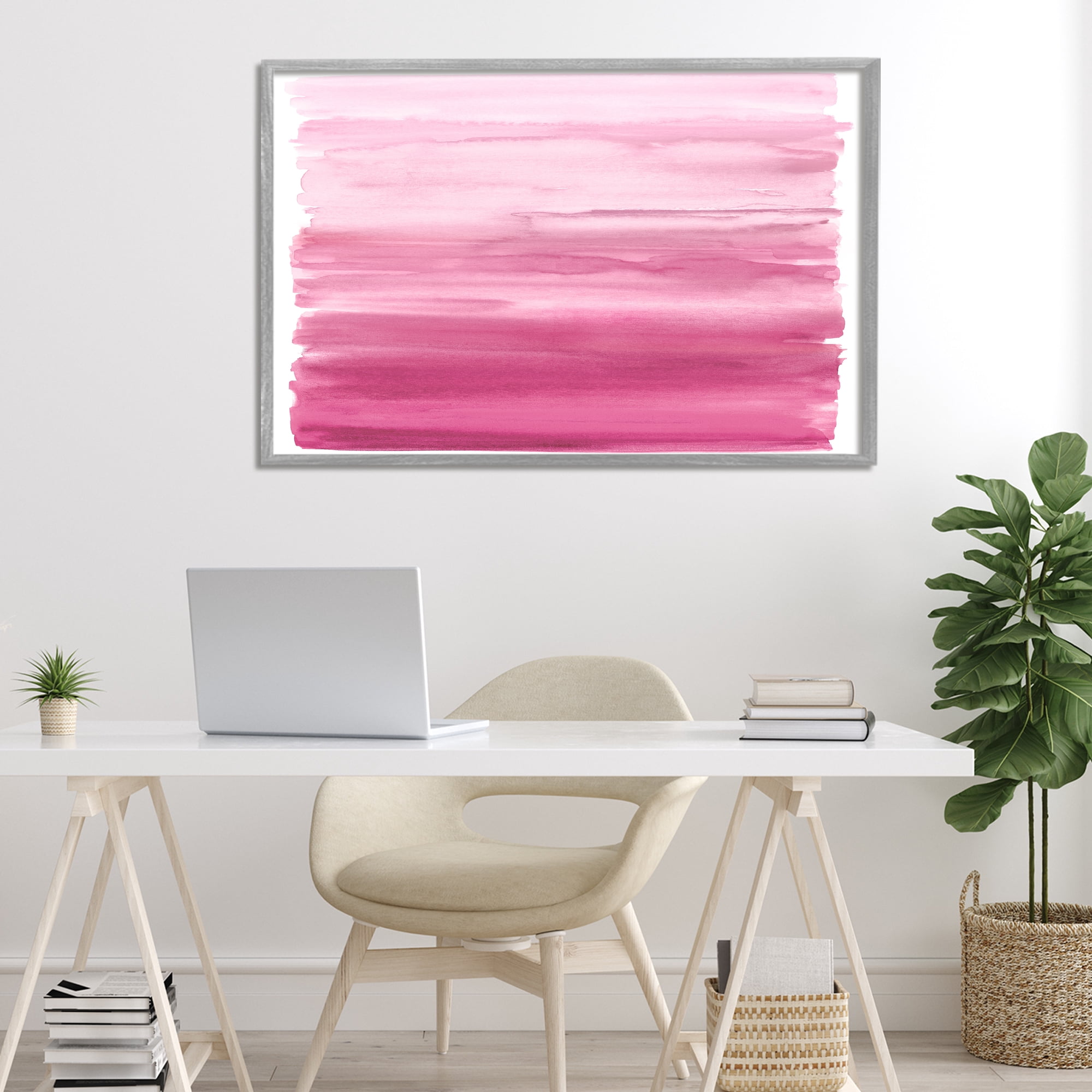 Stupell Industries Ombre Pink Blush Gray Framed Giclee Art, design by Allie Corbin