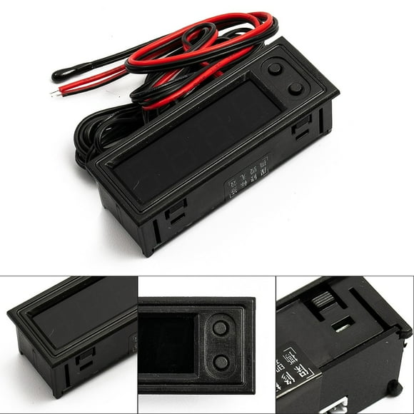 Kit de Voiture 12V 3en1 Thermomètre + Voltmètre + Horloge Affichage Numérique LED