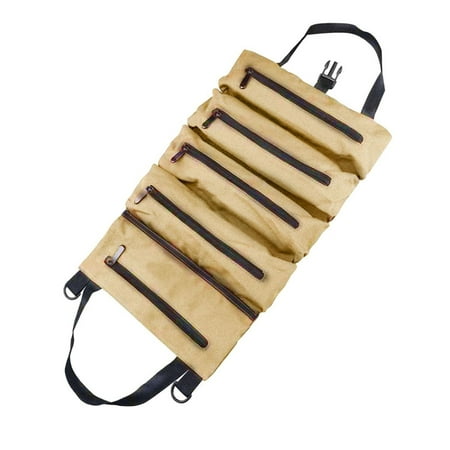

Tool Roll Bag Organizer Multi Purpose Canvas Tool Organizer Bucket Car Wrap Black