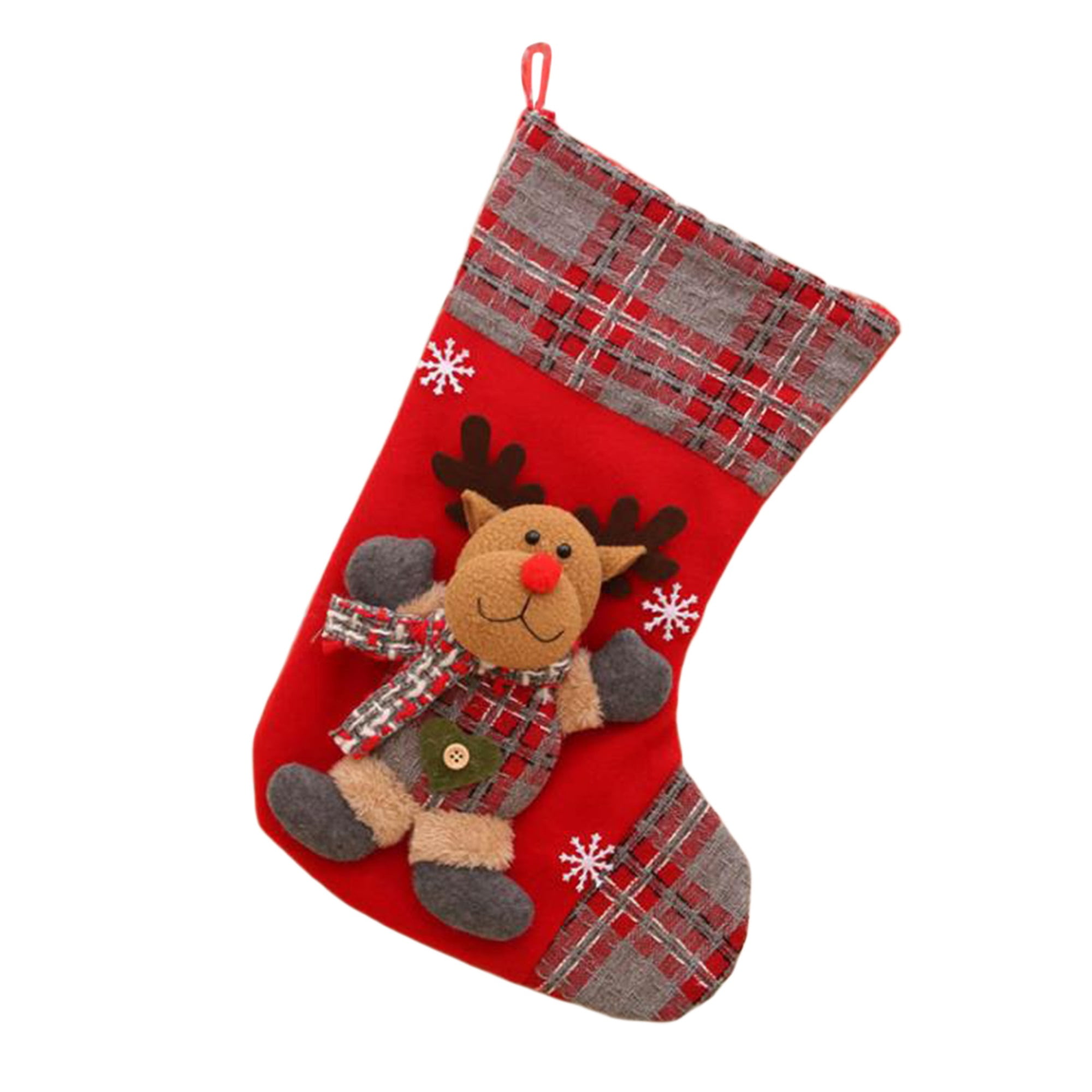 Carolilly Christmas Candy Stockings, Elf Boot Shape 3D Cartoon Santa
