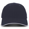 thumbnail image 1 of Brushed Twill Cap with Sandwich Bill, Navy & White - One Size, 1 of 1