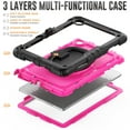 thumbnail image 3 of Allytech Heavy Duty Rugged Case for Lenovo Tab M11 11" 2024, Adjustable Kickstand Case with Built-in Screen Protector, Anti-Drop Shockproof Full Body Protection Case - Black+Rose, 3 of 8