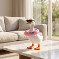 thumbnail image 4 of Yardvibe 16PC Desk Goose Outfits, 7 Inch Summer Mini Porch Goose Outfits Hats Sunglasses Swimming Ring Necklaces Dresses for Magnetic Geese Statue, Key Holder Table Decor (B), 4 of 9