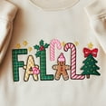 thumbnail image 2 of Falala Embroidered Sweatshirt, Colorful Christmas Shirt, Gingerbread Tee, Christmas Tree, Xmas Keepsake 2025 Gifts, 2 of 5