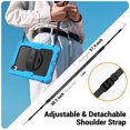 thumbnail image 7 of Case for Samsung Galaxy Tab S11 Ultra 2025 14.6 Inch with Screen Protector, 360 Degree Rotating Kickstand Hand Strap Heavy Duty Shockproof Cover with Shoulder Strap, Sky Blue, 7 of 7