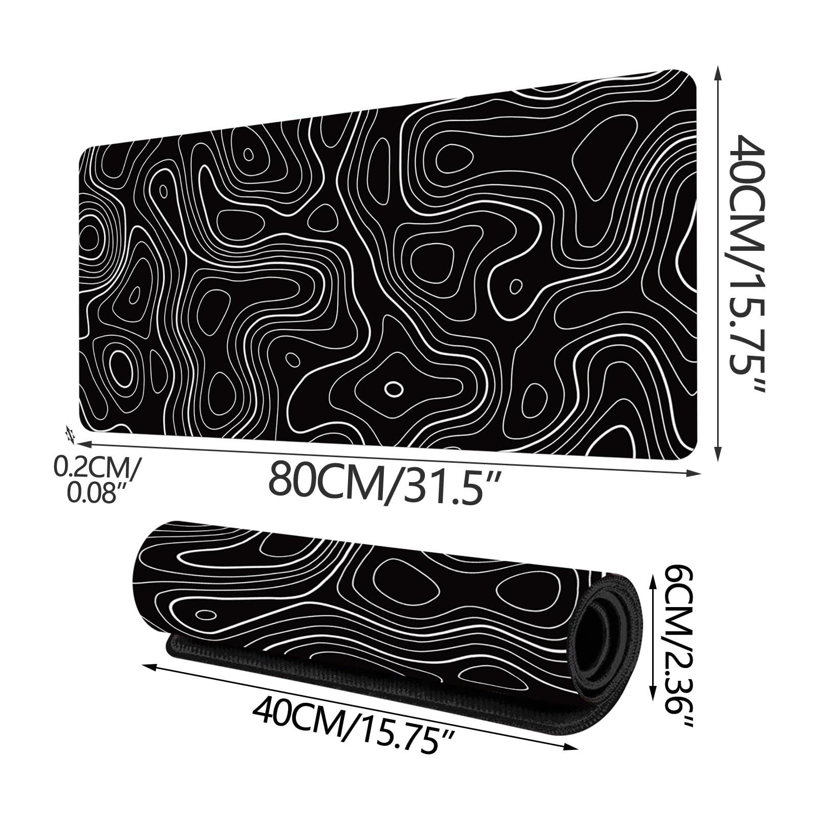 YZEGDCH Wireless Keyboards Mouse Pad with Large Heat Map Abstract Lines New Fluid Ripple Antis Slip Pad