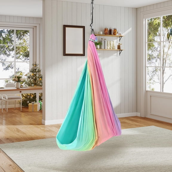 Dual-Layer Sensory Rocking Hammock Chair for Kids & Adults, Heavy Duty Therapy Swing for Autism, ADHD & Sensory Needs, 360° Swivel, Indoor/Outdoor, Supports up to 300lbs