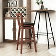 thumbnail image 3 of Costway Swivel Counter Height Bar Stool Set of 4 26'' Upholstered PU Leather Kitchen, 3 of 10