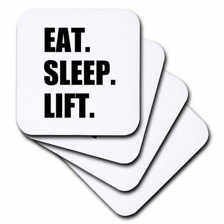 

3dRose Eat Sleep Lift - weightlifting - weight lifting fitness body building Soft Coasters set of 8