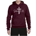 thumbnail image 2 of Wild Bobby John 3:16 Cross Inspirational/Christian Unisex Graphic Hoodie Sweatshirt, Maroon, X-Large, 2 of 5
