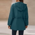 thumbnail image 6 of Dvprdro Women Water Resistant Zip Up Hooded Jacket Long Sleeve Ruffle Drawstring Waist Versatile Casual Outerwear with Zipper Side Pockets for Daily Outdoor Spring Autumn Wear, 6 of 8