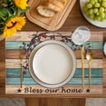 thumbnail image 4 of Texas Star Vintage Placemats Set of 8, Berry Turquoise Green Brown Wooden Placemats for Dining Table, Place Mats for Kitchen Tabletop, Waterproof Wipeable Dining Table Mats Set, 4 of 9