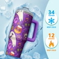thumbnail image 4 of Halloween Tumbler 30 oz with Handle and Straw Ghost Pumpkin Witch Cup Halloween Birthday Gifts Travel Mug, 4 of 5