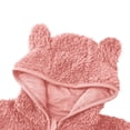 thumbnail image 3 of Newborn Baby Bear Snowsuit with Fold-Over Mittens and Footies Girls Boys Winter Fleece Clothes Hooded Romper Outfit 0-12Months, 3 of 5