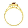 thumbnail image 5 of 14k Yellow Gold Round Garnet And Diamond Ring, 5 of 6