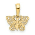 thumbnail image 3 of 14k Yellow Gold Polished Filigree Butterfly Charm Pendant, 3 of 4