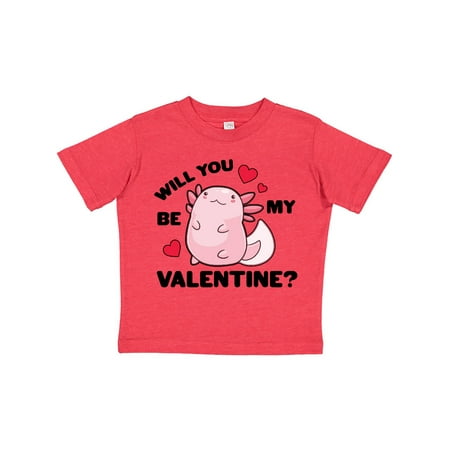 

Inktastic Axolotl Will You Be My Valentine with Red Hearts Gift Toddler Boy or Toddler Girl T-Shirt