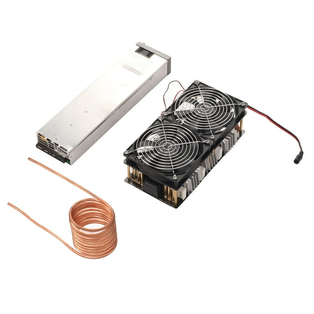 Induction Heater, 12V-48V 2500W ZVS Heating PCB Board Module Induction Heating Machine With Crucible Water Pump Pipe, Low Voltage Induction Heating Board Module