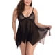 thumbnail image 2 of Ropa de dormir sexy para mujer T-thongs Malla Vestido de encaje floral Ropa de dormir, Negro, 2XL Kearding XX000049-12, 2 of 7