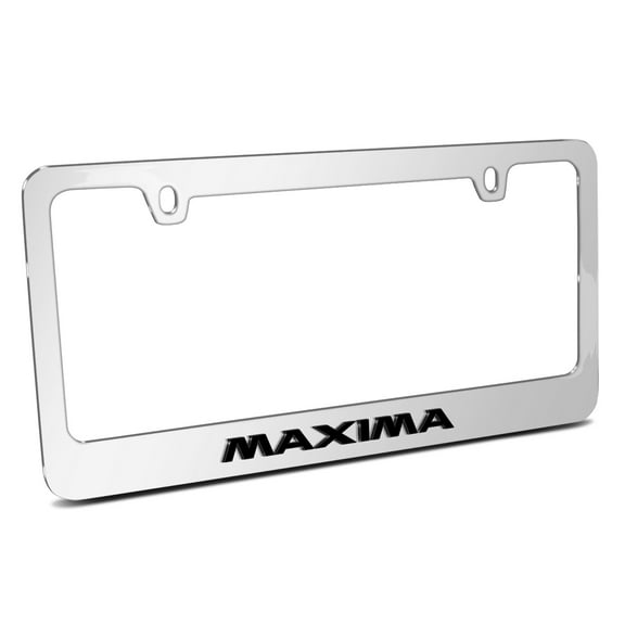 Nissan Maxima 3D Embossed Letters on Mirror Chrome Metal License Plate Frame