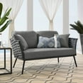thumbnail image 7 of Modway Stance Outdoor Patio Aluminum Loveseat in Gray Charcoal, 7 of 7