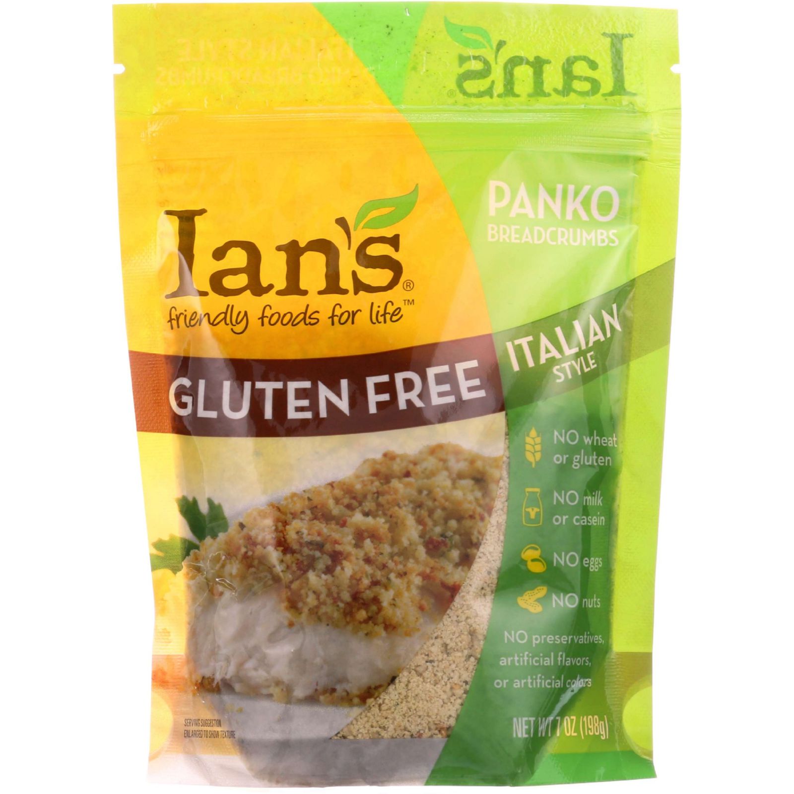 Ians Natural Foods Bread Crumbs Panko Italian Style Gluten Free 7 oz case of 8 by