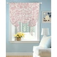 thumbnail image 2 of Farmhouse Pink Tie Up Curtains for Window, Thermal Insulated Balloon Shade Adjustable Rod Pocket Curtains Valance Panels for Kitchen Bathroom Cafe 52 x 63 Vintage Flower Leaf Botanical Plant, 2 of 6