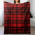 thumbnail image 3 of JEUXUS  Black and Red Buffalo Plaid Sherpa Throw Blanket for Couch, Soft Flannel Blanket for Sofa Bed, Christmas Checkered Blanket &amp; Throws, Warm Cozy Decorative Blanket Fall Decor Gift,, 3 of 6