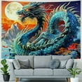thumbnail image 4 of Shiartex  Japanese dragon Tapestry Wall Hanging Asian Anime Tapestry Moon Cloud Misty Mountains Watercolor Painting Art Wall Tapestries for Bedroom Living Room Dorm Decoration 60x50inch, 4 of 6