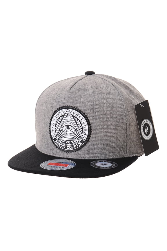 Snapback Hat Illuminati Patch Hip Hop Baseball Cap AL2344 (Grey)
