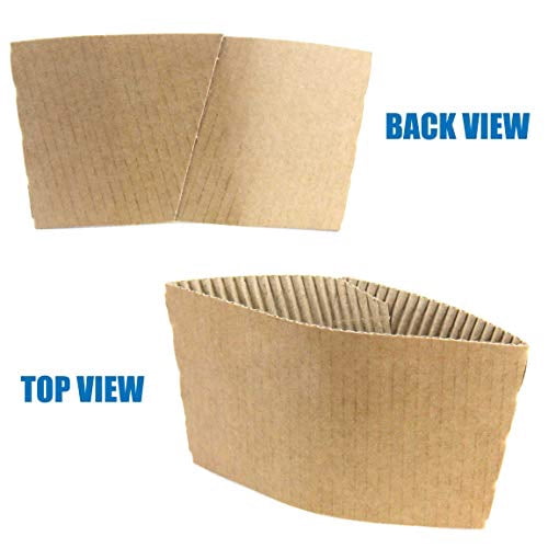 FMP Brands [1000 Pack] Kraft Coffee Cup Sleeves Disposable for Hot Drinks, Durable Corrugated Cardboard Cup Sleeves for 12-24 oz Cups, Beverage Insulator and Hand Protection for Hot & Cold Drinks