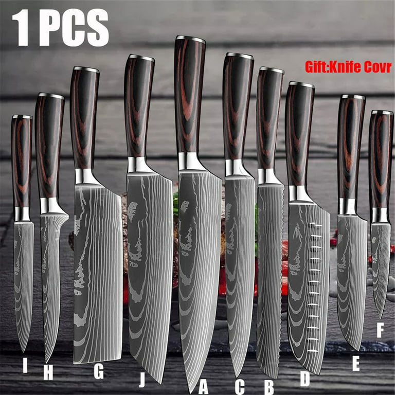 XYJ Knives,Professional Knife Sets for Master Chefs,11-pcs Chef Knife Set  with Bag,Meat Cleaver Butcher for Camping