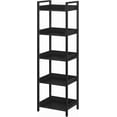 thumbnail image 1 of Rolanstar Bookshelf Tier with Hooks  Industrial Wood Bookcase  Vintage Storage Rack with Open Shelves  Rustic Standing Bookshelves Metal Frame Display Rack for Living Room  Bedroom, 1 of 4