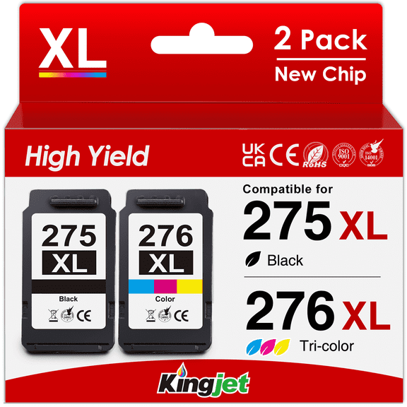 275 Printer Ink for Canon Ink 275 and 276 for Canon 275 Ink for PIXMA TS3722 TR4722 (Black, Tri-Color)