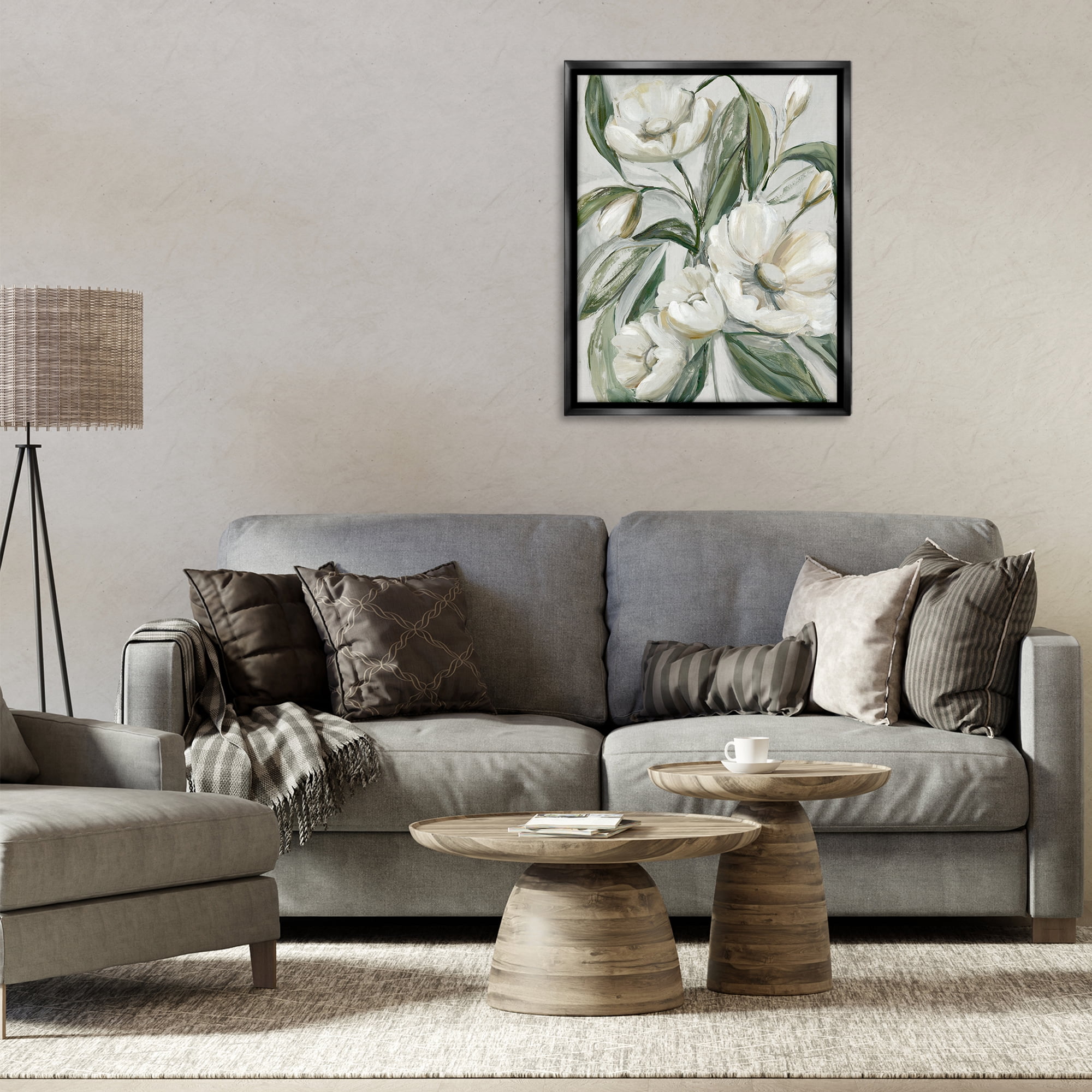 Stupell Industries Bountiful Apple Blossoms Plants & Flowers Painting Black Floater Framed Canvas Art Print Wall Art, 25 x 31