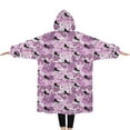 thumbnail image 2 of Oversized Wearable Blanket Hoodie,Pink Cartoon Horse Star Pattern Sherpa Blanket Hoodie with Super Pockets,Super Warm Fuzzy Pullover for Women & Men, 2 of 6