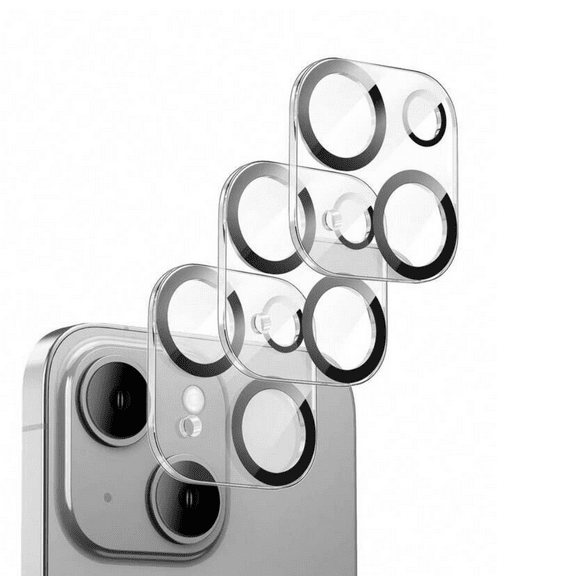 [3-Pack] BLUUMTEK For Rear Camera Lens Protector Compatible with iPhone 15 Tempered Glass Clear