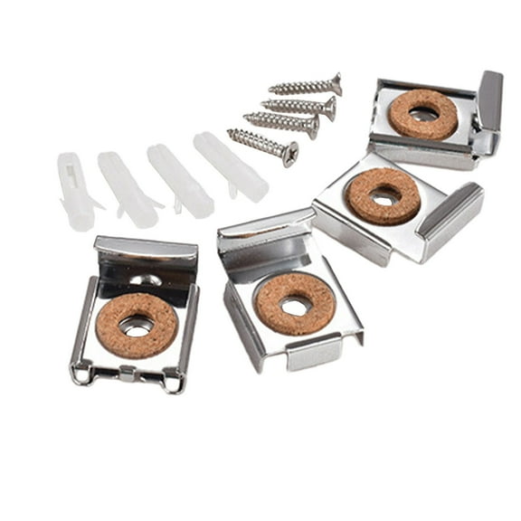 4pc Metal Mirror Clips Wide Channel Mirror Hanger Clip Kit Large Heavy Retainer