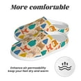 thumbnail image 6 of Daiia Small Animals with Knit Hat Pattern Print Women’s Fuzzy Slippers Memory Foam Lightweight House Shoes Cozy Loafer Flannel House Shoes-39/40, 6 of 7