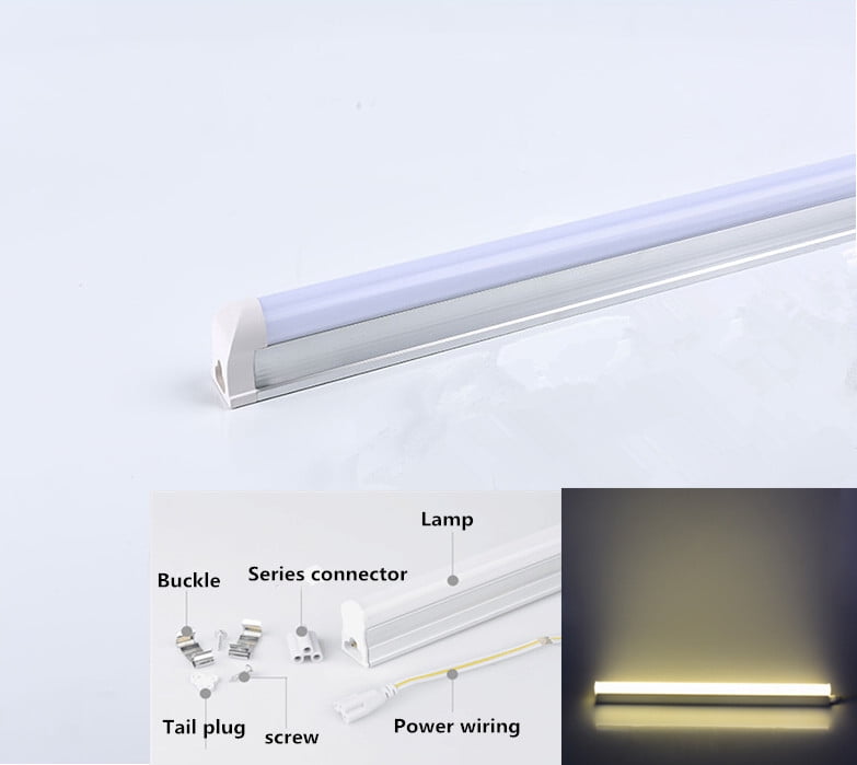 XYD 2PCS 10W 30CM LED Tube Lights T10 3000K Warm White 1200LM IP65 Waterproof Fluorescent Tubes Wall Lights for Home Office Hallway Workshop 