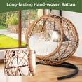 thumbnail image 6 of Uforic Cat Swing Bed with Stand, Hanging Hammock with PE Wicker Basket & Detachable Cushion, Brown, 6 of 9