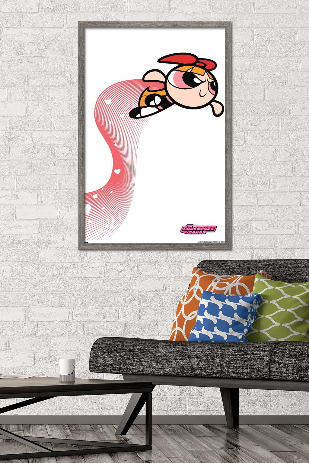 The Powerpuff Girls - Blossom Heart Lines Wall Poster, 22.375" x 34" Framed